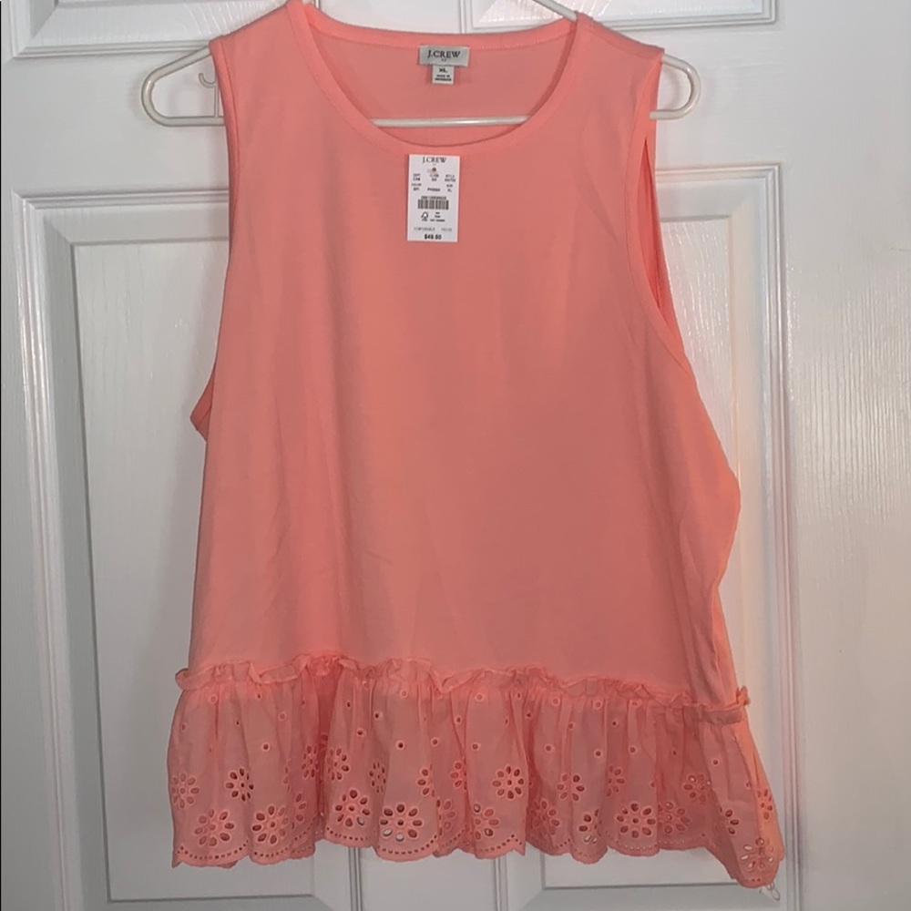 NWT J. Crew Eyelet Hem Tank Top in Buff Pink